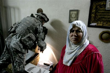 23rd Infantry Soldier Searches A House In Baghdad
