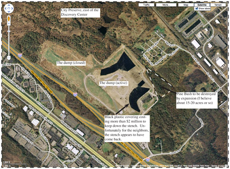 google map of Proposed Landfill Expansion