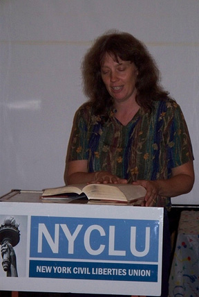 Kathy Manley Reading A Banned Book