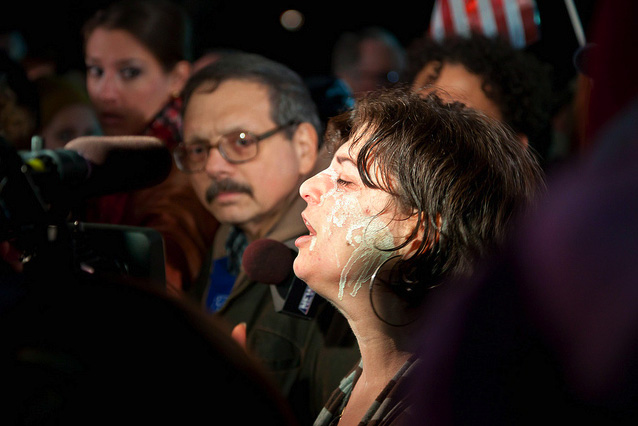 Dominick Calsolaro With Shanna Goldman After She Was Pepper Sprayed During The Attack Against Occupy Albany, Dec 22