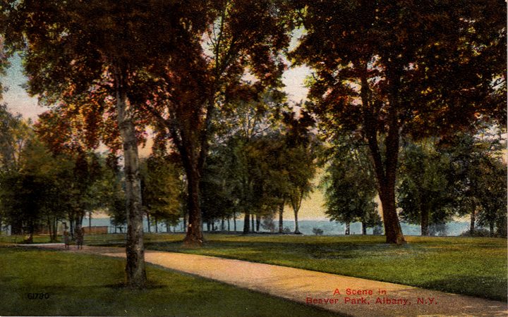 First Postcard, "A Scene In Beaver Park, Albany, N.Y."