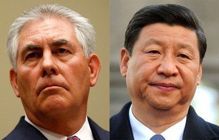 CEO Of ExxonMobil Rex Tillerson, Party Chairman And President Of China Xi Jiping