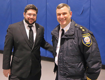 New Police Chief Brendan Cox With The Mayor’s Chief Of Staff Matt Peter At Mr. Krokoff’s Sendoff