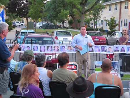 Dan McCoy At The Vigil for The Lac Magnetic Bomb Train Victims On South Pearl Street Last Year