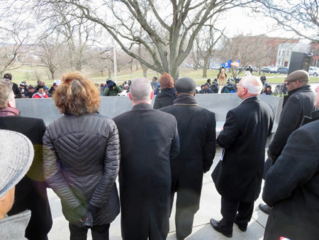 Dignitaries And Proletariat Listen As Mayor Sheehan Confesses To White Privilege