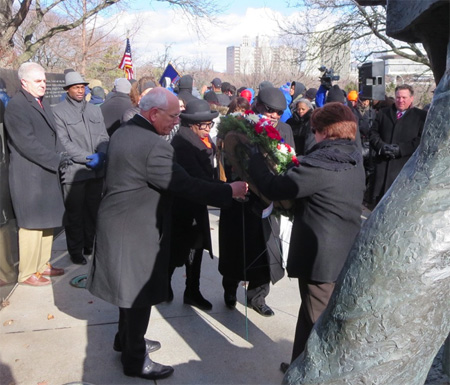 Laying The Wreath Before The Statue Of Dr. King