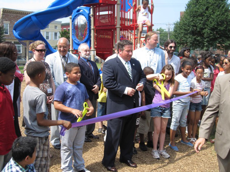 Albany County Executive Dan McCoy Official Reopens The Playground At Griffen Public Elementary School, 2012