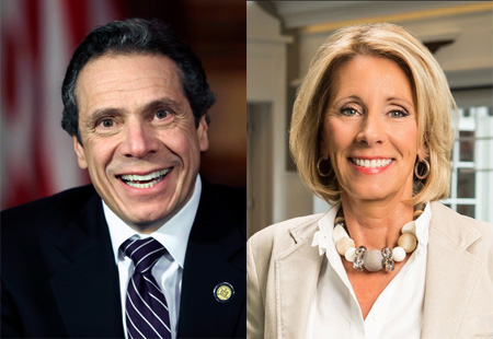 Andrew Cuomo And Betsy DeVos: Hardline School Privatization Ideologues
