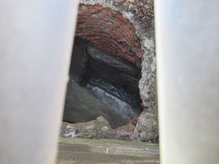 The Roaring Beaverkill Inside The Grate, As Can Be Seen The Chamber Is Disintegrating