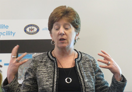 City Of Albany Mayor Kathy Sheehan, Apparently Attempting To Conjure Up State Money With A Magic Spell
