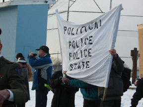 Protesters Across The Street    March, 2004