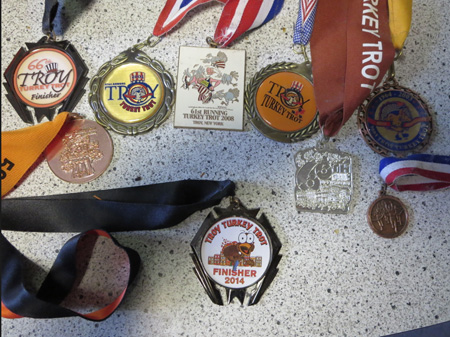 Some Of The Wife's Turkey Trot Medals