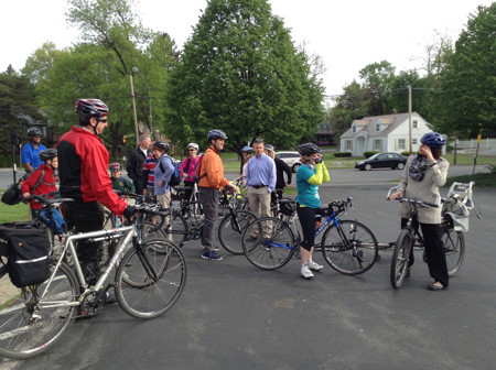 Bicycle Drivers Ready To Roll At Bethany Reformed Church (State Assembly Member Pat Fahy At Right)