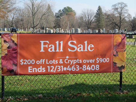 Sign On The Gate At Graceland Cemetery On Delaware Avenue