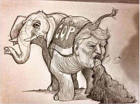 It’s The Elephant’s Crap Spewing From His Mouth