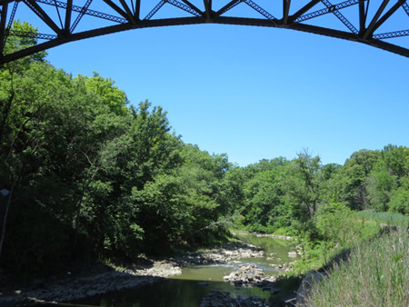 The Normanskill Under The I-90 Bridge Seen From The Helderberg-Hudson Rail Trail In The City Of Albany